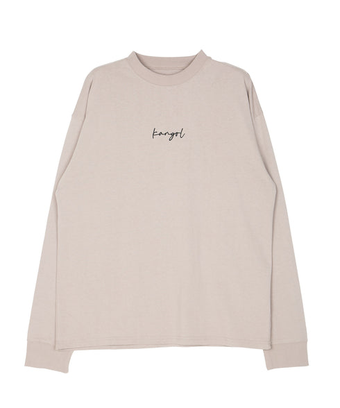 KANGOL / カンゴール 別注 コラボ オーバーサイズ 刺繍 ロゴ ロンT | ブランド クルーネックロンT 長袖Tシャツ クルーネック ロングtシャツ 無地 カットソー