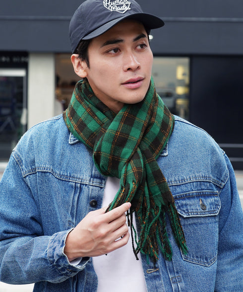 大判チェックマフラー | ストール チェック柄 ブランケット ポンチョ メンズ レディース ユニセックス 男女兼用 ペア クリスマス バレンタイン プレゼント ギフト 通勤 通学 秋冬