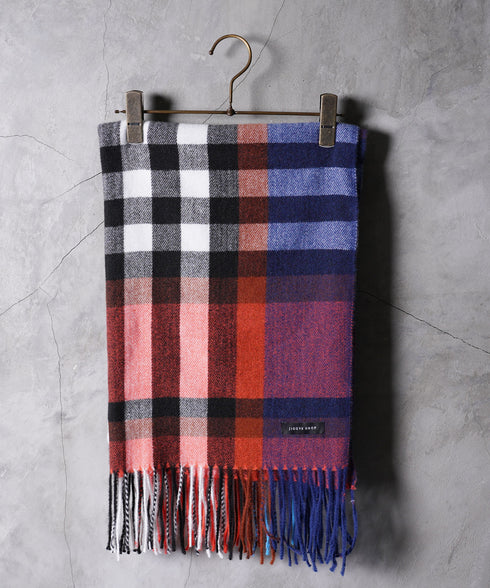 大判チェックマフラー | ストール チェック柄 ブランケット ポンチョ メンズ レディース ユニセックス 男女兼用 ペア クリスマス バレンタイン プレゼント ギフト 通勤 通学 秋冬