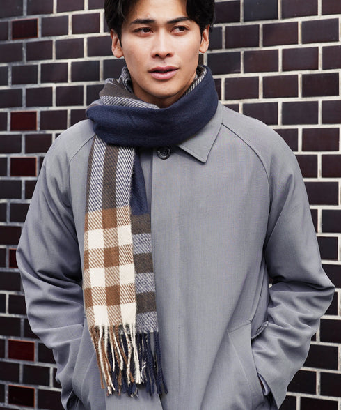 大判チェックマフラー | ストール チェック柄 ブランケット ポンチョ メンズ レディース ユニセックス 男女兼用 ペア クリスマス バレンタイン プレゼント ギフト 通勤 通学 秋冬