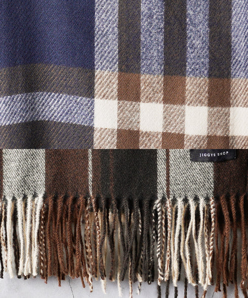 大判チェックマフラー | ストール チェック柄 ブランケット ポンチョ メンズ レディース ユニセックス 男女兼用 ペア クリスマス バレンタイン プレゼント ギフト 通勤 通学 秋冬