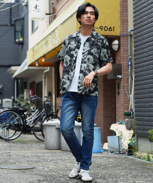 アロハシャツ | メンズ アロハシャツ 開襟シャツ 柄シャツ 和柄 ハワイアン オープンカラー サーフ系 リゾート 海 ビーチ ペア 花柄 夏服 カジュアルシャツ プレゼント ギフト 春夏