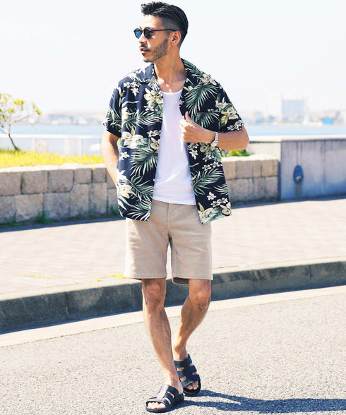 ネイビーボタニカル MODEL : GO 180cm 66kg Lsize