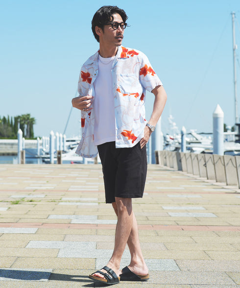 アロハシャツ | メンズ アロハシャツ 開襟シャツ 柄シャツ 和柄 ハワイアン オープンカラー サーフ系 リゾート 海 ビーチ ペア 花柄 夏服 カジュアルシャツ プレゼント ギフト 春夏