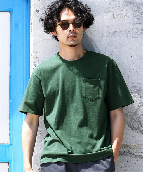 ダークグリーン(クルーネック) MODEL : PEKEPON 175cm 60kg Lsize