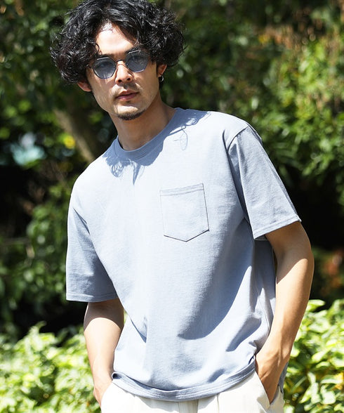 スモークブルー(クルーネック) MODEL : PEKEPON 175cm 60kg Lsize