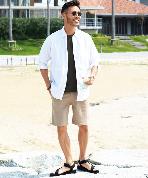 極ラクショートパンツ│ メンズ 男性 涼しい ひんやり 接触冷感 驚くほど伸縮 ストレッチ 動きやすい ブラック ベージュ ネイビー