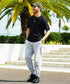 Aブラック(クルーネック) MODEL : GO 180cm 66kg Lsize