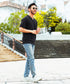 Bブラック(Vネック) MODEL : GO 180cm 66kg Lsize
