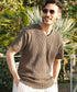 Bカフェブラウン(クルーネック) MODEL : GO 180cm 66kg Lsize