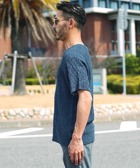 Bインディゴ(Vネック) MODEL : GO 180cm 66kg Lsize