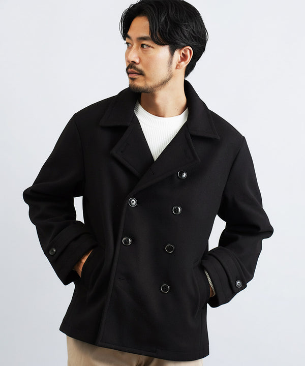 メルトンPコート | ウール コート メンズ コート ョートコート ビジネスコート ショート丈 アウター ゆった