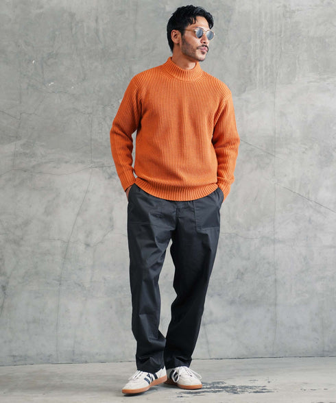 畦ニット(モックネック) ニット セーター メンズ あぜ編み 総柄 秋服 冬服 ニットセーター メンズニット メンズセーター 厚手 冬 ボーダー 暖かい あったか 秋 秋冬 ハイネック タートルニット モック クルーネック