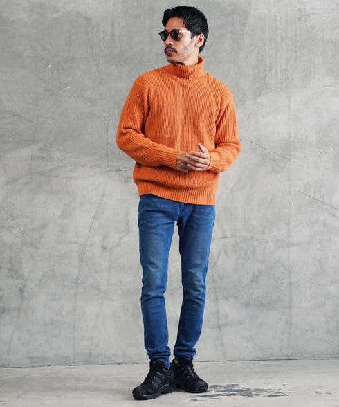 畦ニット(タートルネック) ニット セーター メンズ あぜ編み 総柄 秋服 冬服 ニットセーター メンズニット メンズセーター 厚手 冬 ボーダー 暖かい あったか 秋 秋冬 ハイネック タートルニット モック クルーネック