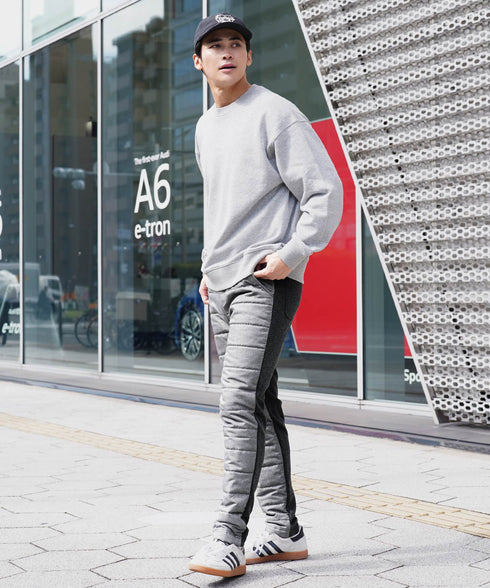 裏起毛ジャージ切替サーモ中綿パンツ | 暖パン 裏起毛 エコ ダウンパンツ ジョガーパンツ 中綿パンツ 暖パンツ 防寒 メンズ ズボン スリム 裏起毛パンツ 細身 冬服 冬 服 ゴルフウェア ゴルフパンツ キャンプ アウトドア 釣り