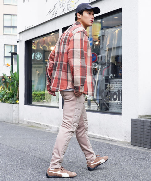 裏起毛ジャージ切替サーモ中綿パンツ | 暖パン 裏起毛 エコ ダウンパンツ ジョガーパンツ 中綿パンツ 暖パンツ 防寒 メンズ ズボン スリム 裏起毛パンツ 細身 冬服 冬 服 ゴルフウェア ゴルフパンツ キャンプ アウトドア 釣り