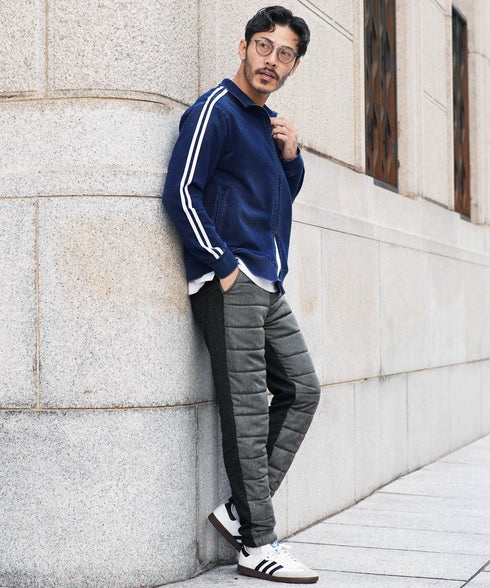 裏起毛ジャージ切替サーモ中綿パンツ | 暖パン 裏起毛 エコ ダウンパンツ ジョガーパンツ 中綿パンツ 暖パンツ 防寒 メンズ ズボン スリム 裏起毛パンツ 細身 冬服 冬 服 ゴルフウェア ゴルフパンツ キャンプ アウトドア 釣り