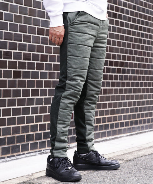 裏起毛ジャージ切替サーモ中綿パンツ | 暖パン 裏起毛 エコ ダウンパンツ ジョガーパンツ 中綿パンツ 暖パンツ 防寒 メンズ ズボン スリム 裏起毛パンツ 細身 冬服 冬 服 ゴルフウェア ゴルフパンツ キャンプ アウトドア 釣り