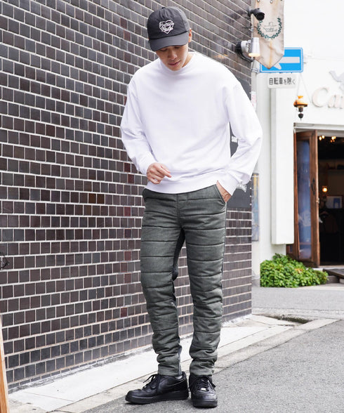 裏起毛ジャージ切替サーモ中綿パンツ | 暖パン 裏起毛 エコ ダウンパンツ ジョガーパンツ 中綿パンツ 暖パンツ 防寒 メンズ ズボン スリム 裏起毛パンツ 細身 冬服 冬 服 ゴルフウェア ゴルフパンツ キャンプ アウトドア 釣り