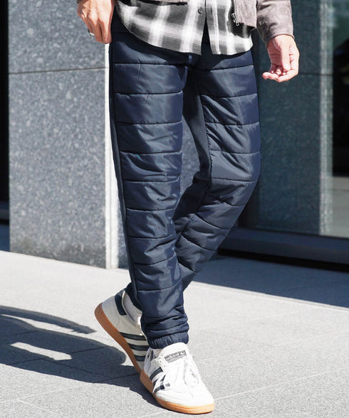 裏起毛ジャージ切替サーモ中綿パンツ | 暖パン 裏起毛 エコ ダウンパンツ ジョガーパンツ 中綿パンツ 暖パンツ 防寒 メンズ ズボン スリム 裏起毛パンツ 細身 冬服 冬 服 ゴルフウェア ゴルフパンツ キャンプ アウトドア 釣り