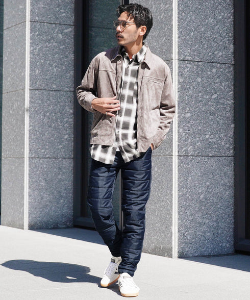 裏起毛ジャージ切替サーモ中綿パンツ | 暖パン 裏起毛 エコ ダウンパンツ ジョガーパンツ 中綿パンツ 暖パンツ 防寒 メンズ ズボン スリム 裏起毛パンツ 細身 冬服 冬 服 ゴルフウェア ゴルフパンツ キャンプ アウトドア 釣り