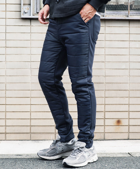 裏起毛ジャージ切替サーモ中綿パンツ | 暖パン 裏起毛 エコ ダウンパンツ ジョガーパンツ 中綿パンツ 暖パンツ 防寒 メンズ ズボン スリム 裏起毛パンツ 細身 冬服 冬 服 ゴルフウェア ゴルフパンツ キャンプ アウトドア 釣り