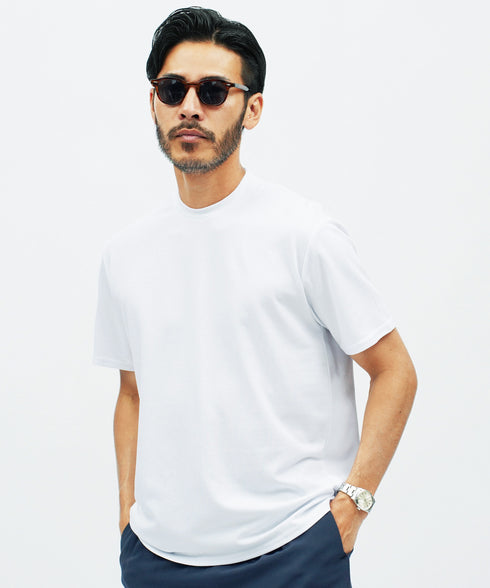 ジャケット専用Tシャツ │接触冷感 ジャケット専用Tシャツ 半袖 Tシャツ メンズ 半袖Tシャツ ストレッチ 速乾 カットソー 無地 白Tシャツ