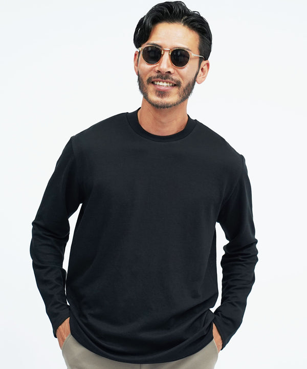 ジャケット 専用 ロンT | 速乾 長袖 Tシャツ メンズ 長袖Tシャツ ストレッチ 伸縮性 接触冷感 カットソー 無地 白Tシャツ