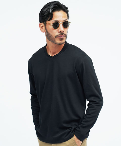 ジャケット 専用 ロンT | 速乾 長袖 Tシャツ メンズ 長袖Tシャツ ストレッチ 伸縮性 接触冷感 カットソー 無地 白Tシャツ