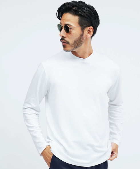 ジャケット 専用 ロンT | 速乾 長袖 Tシャツ メンズ 長袖Tシャツ ストレッチ 伸縮性 接触冷感 カットソー 無地 白Tシャツ