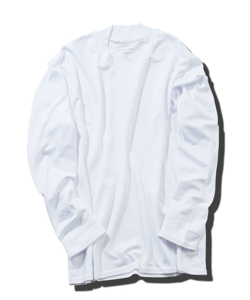 ジャケット 専用 ロンT | 速乾 長袖 Tシャツ メンズ 長袖Tシャツ ストレッチ 伸縮性 接触冷感 カットソー 無地 白Tシャツ