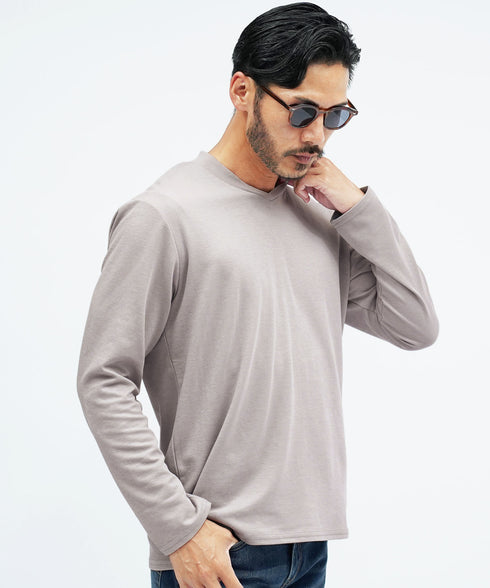 ジャケット 専用 ロンT | 速乾 長袖 Tシャツ メンズ 長袖Tシャツ ストレッチ 伸縮性 接触冷感 カットソー 無地 白Tシャツ