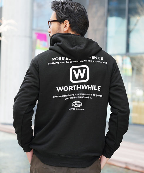 裏毛プリントパーカー | メンズ プルオーバーパーカー プルパーカー フーディ ロゴプリント スウェット 長袖 秋冬 秋服 冬服 カジュアル ユニセックス JIGGYSSHOP