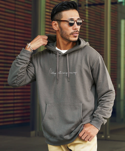 裏毛プリントパーカー | メンズ プルオーバーパーカー プルパーカー フーディ ロゴプリント スウェット 長袖 秋冬 秋服 冬服 カジュアル ユニセックス JIGGYSSHOP