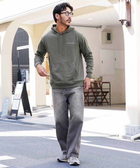 裏毛プリントパーカー | メンズ プルオーバーパーカー プルパーカー フーディ ロゴプリント スウェット 長袖 秋冬 秋服 冬服 カジュアル ユニセックス JIGGYSSHOP