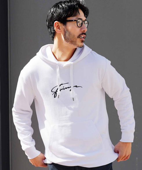 裏毛プリントパーカー | メンズ プルオーバーパーカー プルパーカー フーディ ロゴプリント スウェット 長袖 秋冬 秋服 冬服 カジュアル ユニセックス JIGGYSSHOP