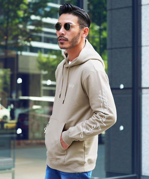 裏毛プリントパーカー | メンズ プルオーバーパーカー プルパーカー フーディ ロゴプリント スウェット 長袖 秋冬 秋服 冬服 カジュアル ユニセックス JIGGYSSHOP