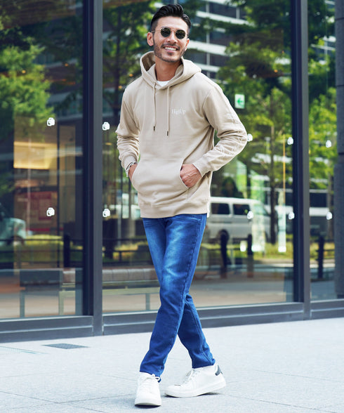 裏毛プリントパーカー | メンズ プルオーバーパーカー プルパーカー フーディ ロゴプリント スウェット 長袖 秋冬 秋服 冬服 カジュアル ユニセックス JIGGYSSHOP