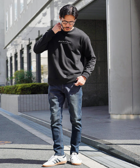 裏毛プリントトレーナー | スエット オーバーサイズ 20代 30代 40代 トップス ファッション オリジナル ブランド 白 黒 服 秋服 冬服 春服 秋 冬 裏毛 プリント 長袖