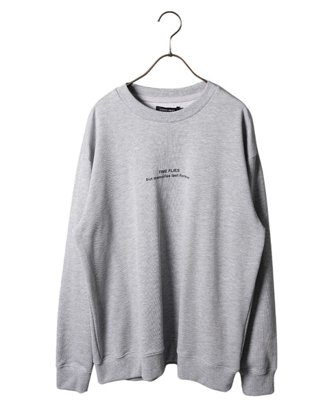 裏毛プリントトレーナー | スエット オーバーサイズ 20代 30代 40代 トップス ファッション オリジナル ブランド 白 黒 服 秋服 冬服 春服 秋 冬 裏毛 プリント 長袖