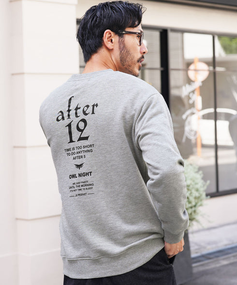 裏毛プリントトレーナー | スエット オーバーサイズ 20代 30代 40代 トップス ファッション オリジナル ブランド 白 黒 服 秋服 冬服 春服 秋 冬 裏毛 プリント 長袖