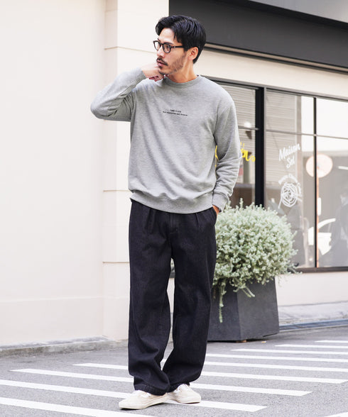 裏毛プリントトレーナー | スエット オーバーサイズ 20代 30代 40代 トップス ファッション オリジナル ブランド 白 黒 服 秋服 冬服 春服 秋 冬 裏毛 プリント 長袖