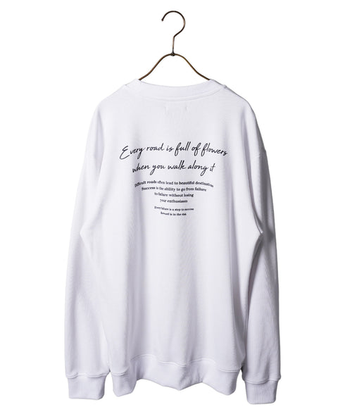 裏毛プリントトレーナー | スエット オーバーサイズ 20代 30代 40代 トップス ファッション オリジナル ブランド 白 黒 服 秋服 冬服 春服 秋 冬 裏毛 プリント 長袖