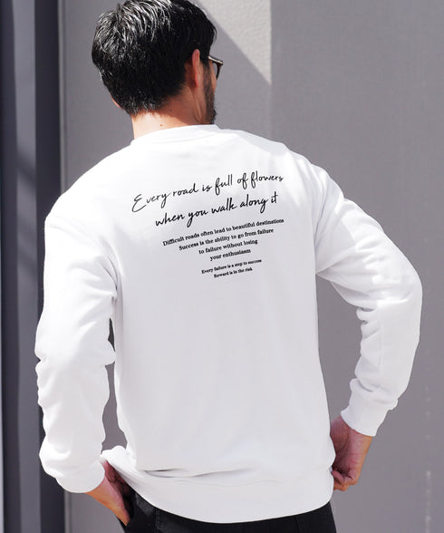 裏毛プリントトレーナー | スエット オーバーサイズ 20代 30代 40代 トップス ファッション オリジナル ブランド 白 黒 服 秋服 冬服 春服 秋 冬 裏毛 プリント 長袖