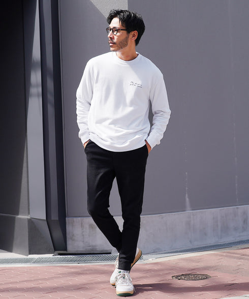 裏毛プリントトレーナー | スエット オーバーサイズ 20代 30代 40代 トップス ファッション オリジナル ブランド 白 黒 服 秋服 冬服 春服 秋 冬 裏毛 プリント 長袖