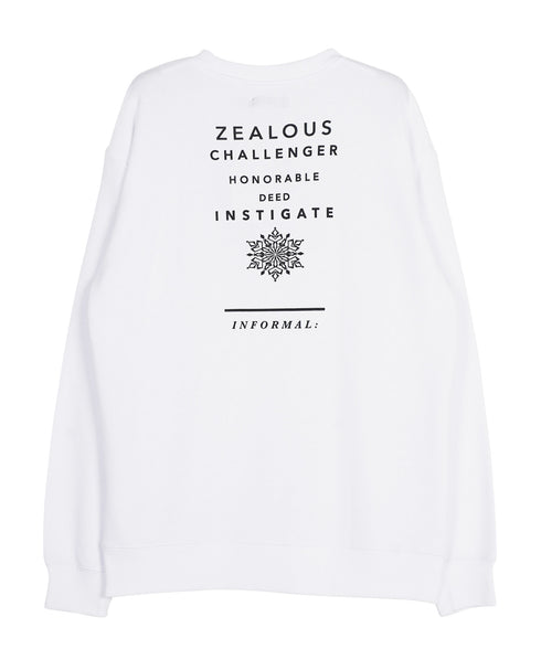 裏毛プリントトレーナー | スエット オーバーサイズ 20代 30代 40代 トップス ファッション オリジナル ブランド 白 黒 服 秋服 冬服 春服 秋 冬 裏毛 プリント 長袖