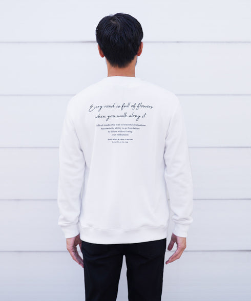 裏毛プリントトレーナー | スエット オーバーサイズ 20代 30代 40代 トップス ファッション オリジナル ブランド 白 黒 服 秋服 冬服 春服 秋 冬 裏毛 プリント 長袖