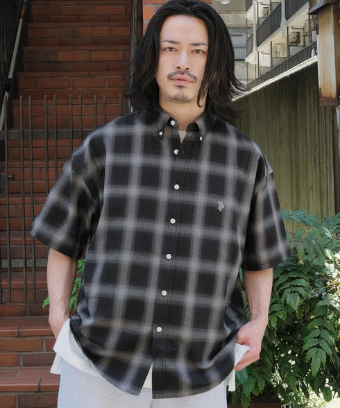 H177 / 着用サイズ:L オンブレ―ブラック