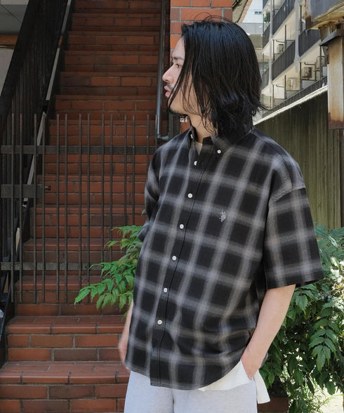 H177 / 着用サイズ:L オンブレ―ブラック