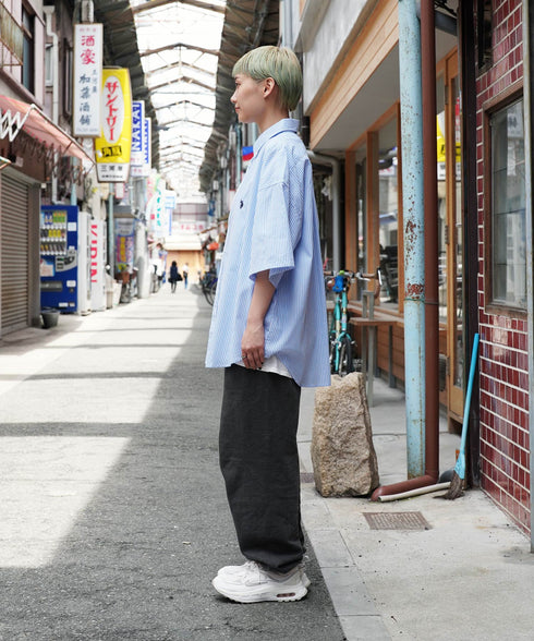 H161 / 着用サイズ:M ストライプブルーA